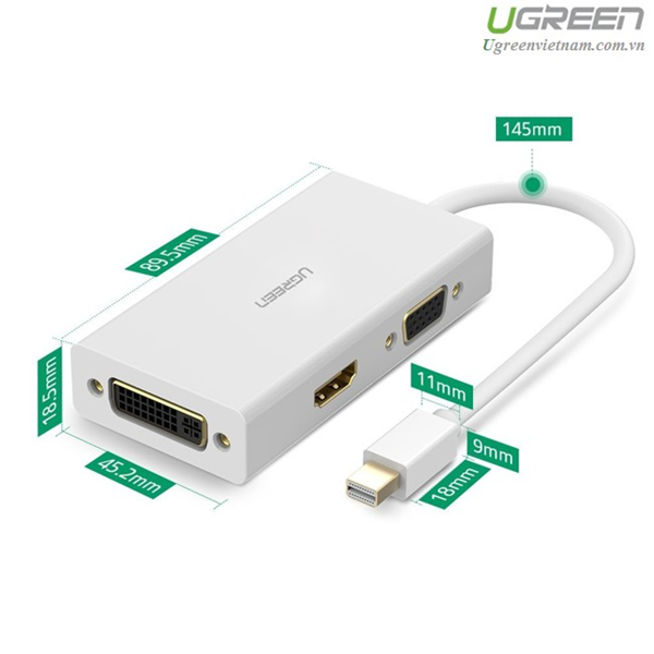 Cáp Mini Displayport To VGA + HDMI + DVI UGREEN 20417 - Cáp Thunderbolt