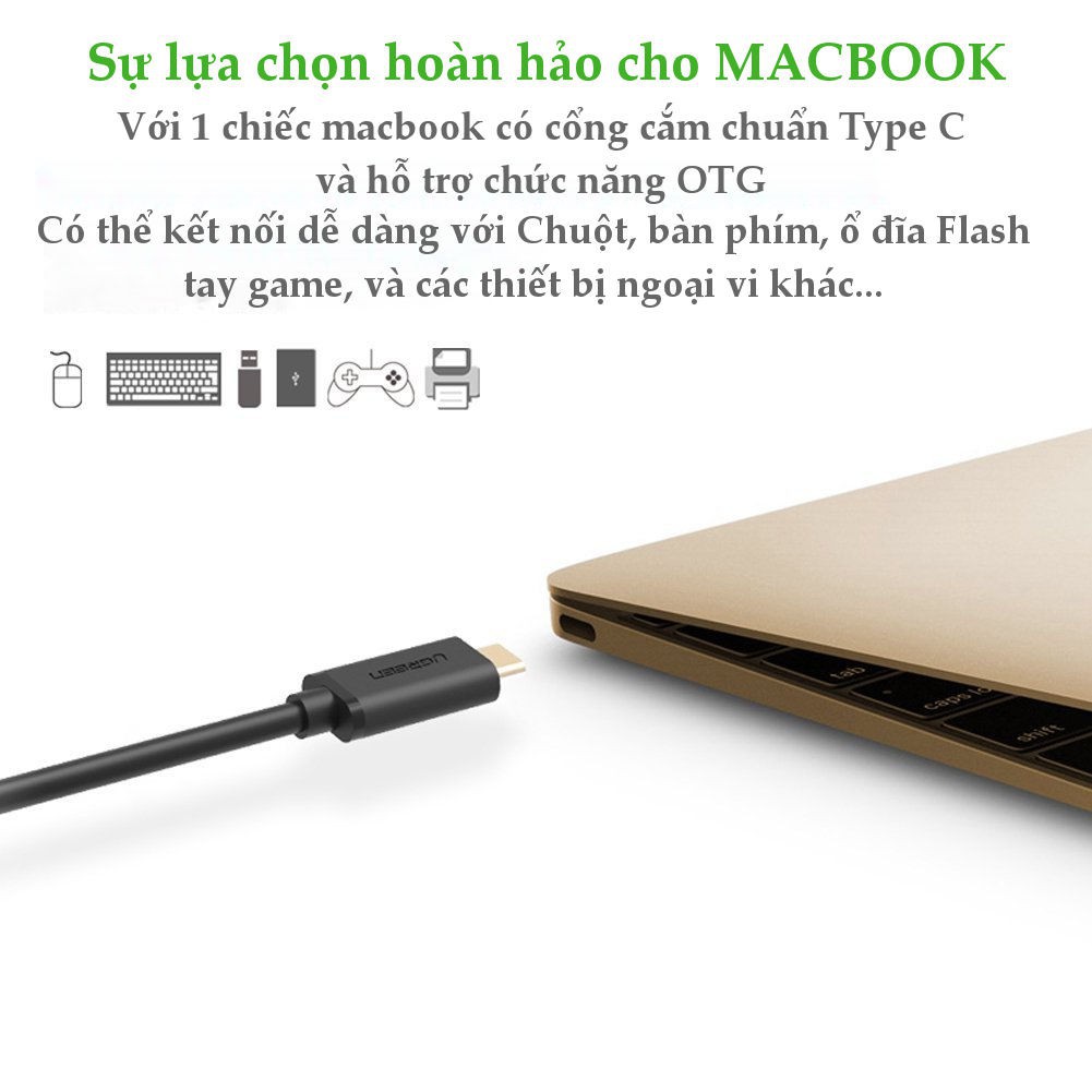 Cáp usb 3.1 Type C to OTG usb 2.0 chính hãng Ugreen 30175