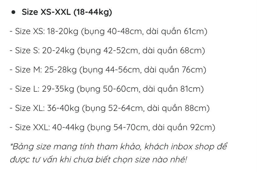 (Size 18-44kg) Quần legging thun cho bé gái