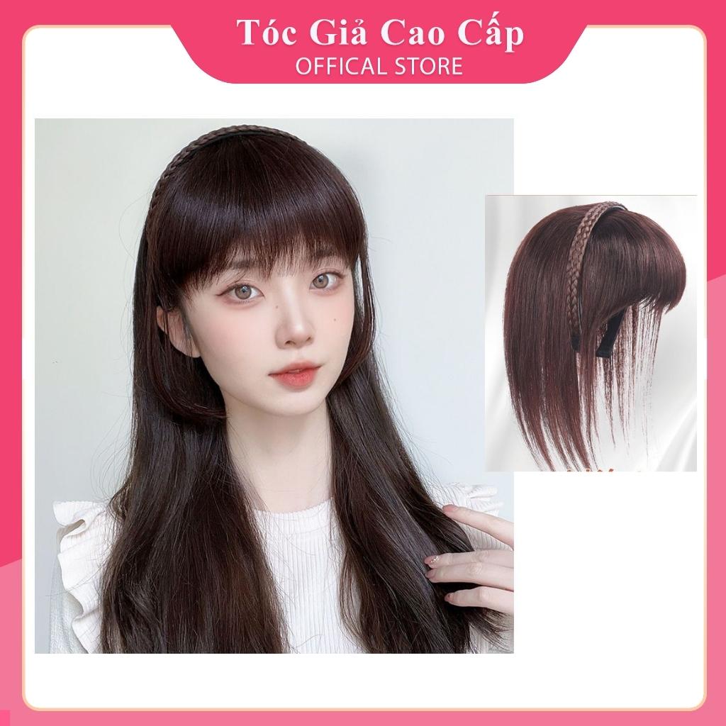 Tóc mái giả che hói 25cm kèm băng đô mái thưa, mẫu mới