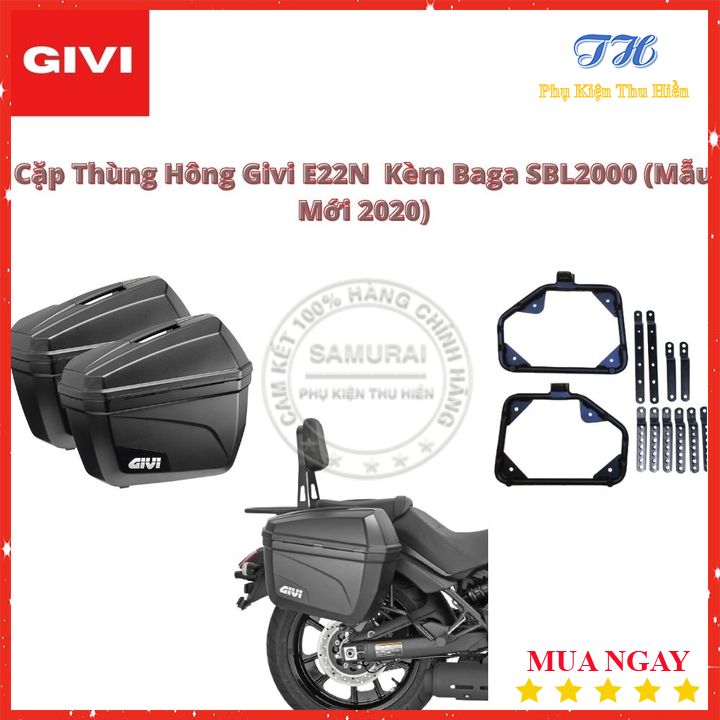 Cặp Thùng Hông Givi E22N  Kèm Theo Baga SBL2000 (Mẫu Mới 2020)