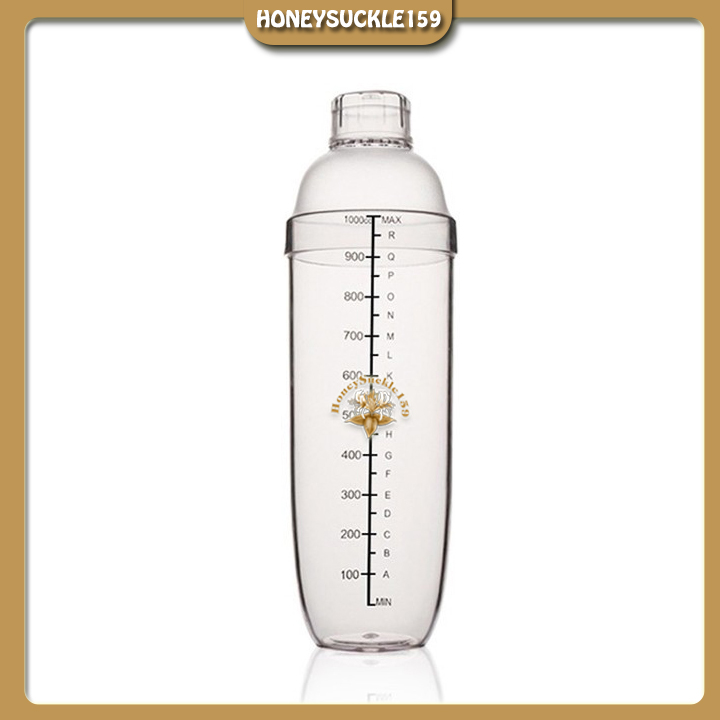 Bình Lắc Nhựa Siêu Cứng Có Vạch Đen In Đậm Dùng Pha Chế Cocktail,Trà Sữa,Trà Chanh Shaker 1000ml