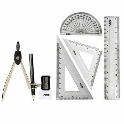 Bộ compa, thước kẻ Deli G30505 - 8 món