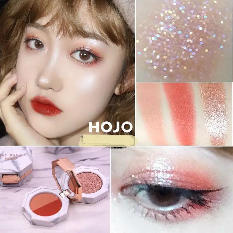 Phấn mắt HOJO vân đá 3 mầu kèm gương