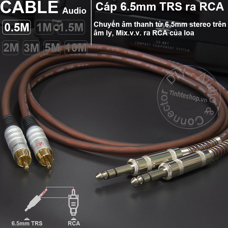 Cáp 6ly TRS balanced ra RCA 1 cặp