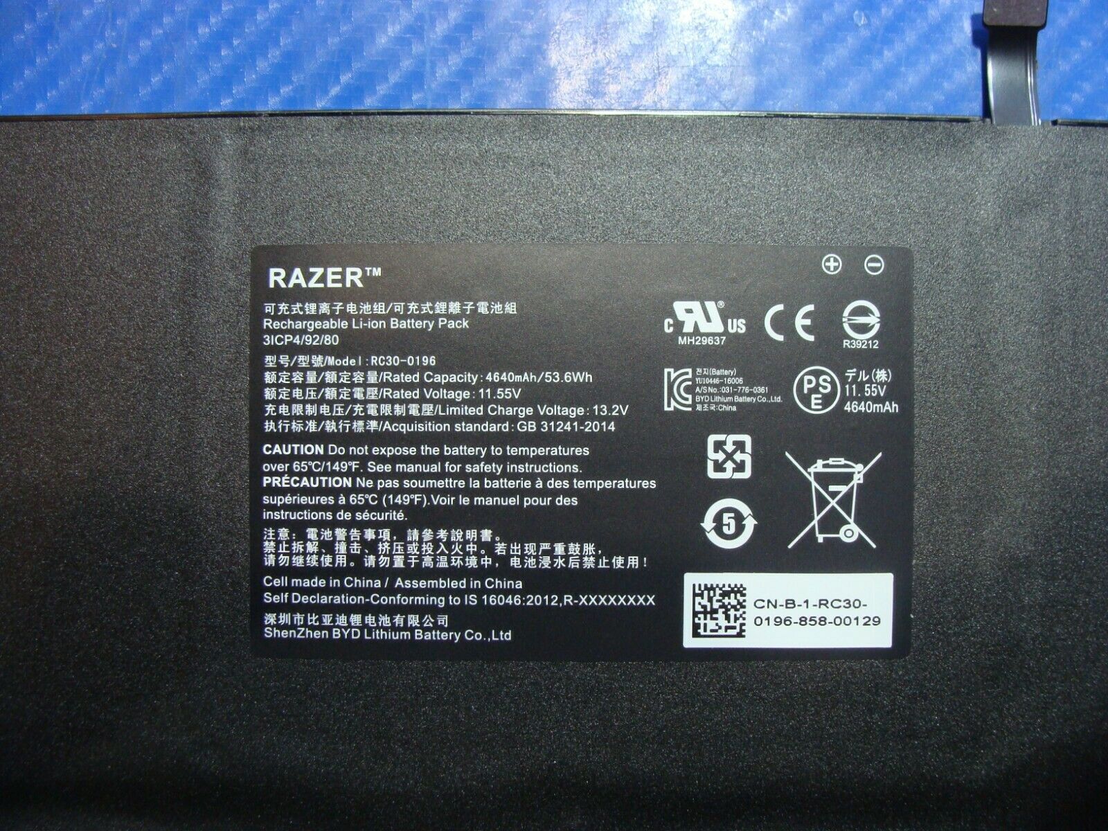 Pin(battery) Original Razer Blade Stealth Rc30-0196 (53,6Wh) zin