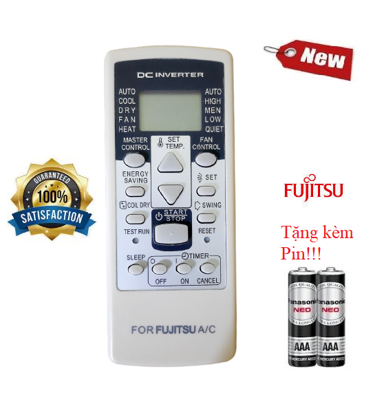 Điều khiển điều hòa Fujitsu 1&2 chiều Inverter- Hàng tốt 100% Tặng kèm Pin!!!