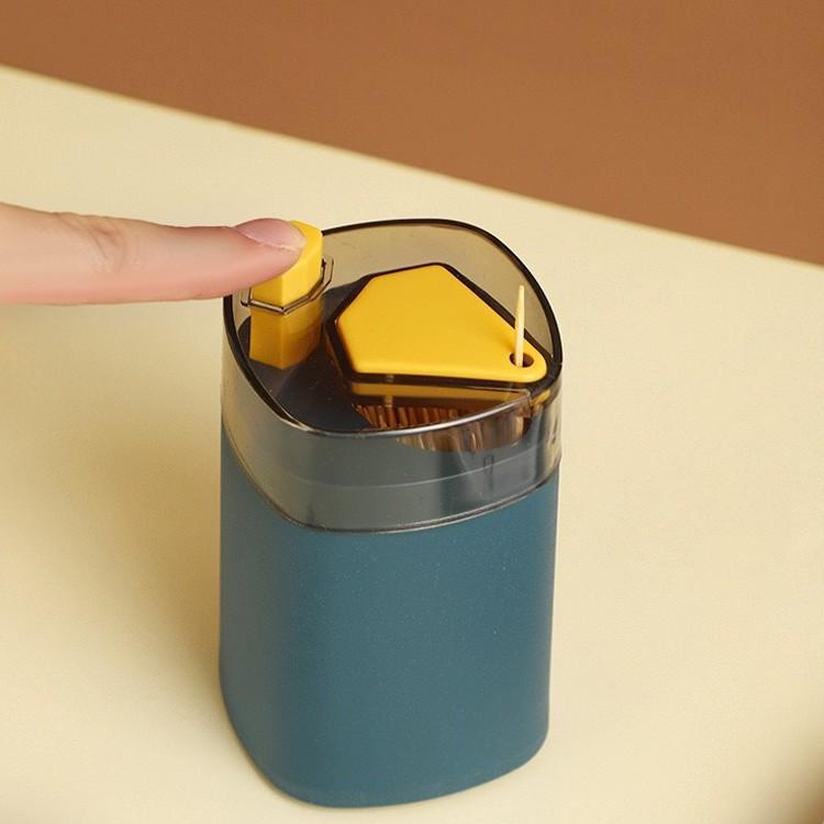 Hộp Đựng Tăm Lúa Mạch Có Nút Bấm - Tăm sợi lúa mì