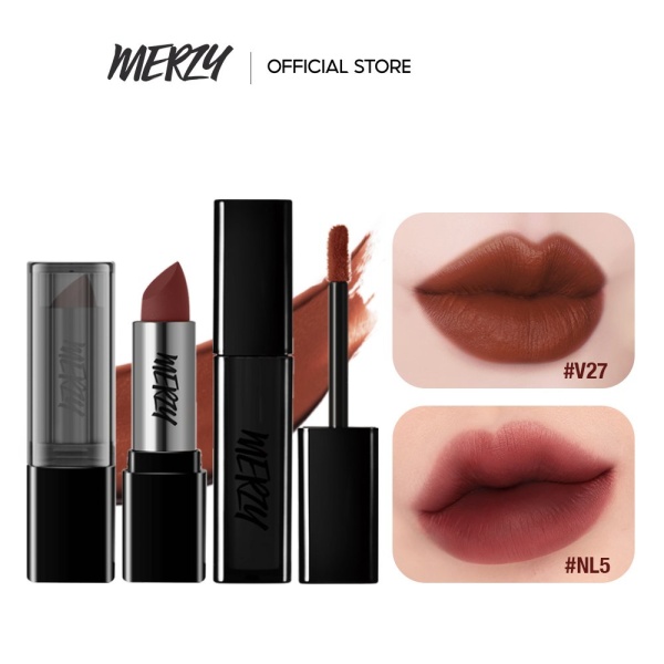 Combo Son Kem Lì Merzy Noir Velvet Tint 4g + Son Thỏi Lì Merzy Noir Lipstick 3.3g giá rẻ