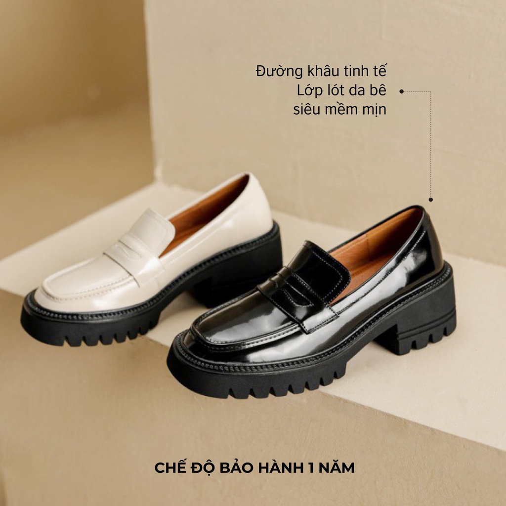 Giày Loafer da thật Virgo màu trắng