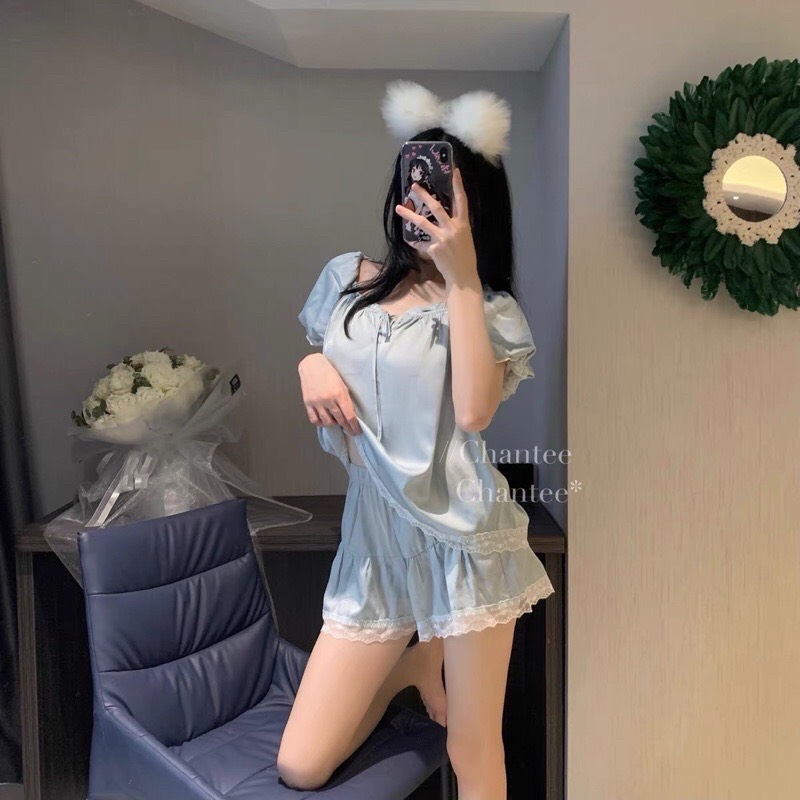 Bộ ngủ đùi tiểu thư cao cấp Hàn quốc(B08) ⚡️FREE SHIP⚡️