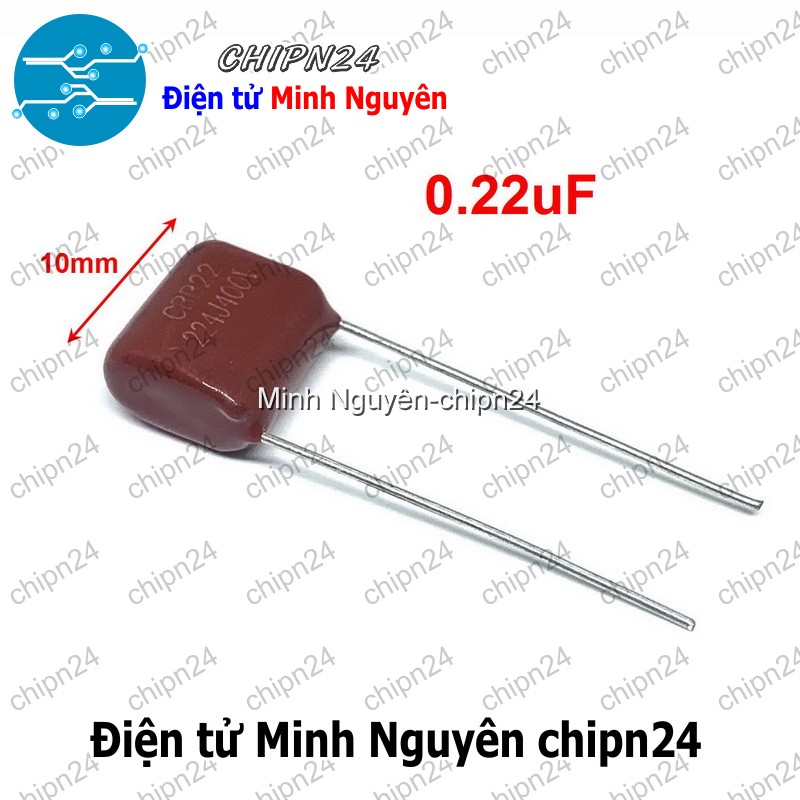[5 con] (F230) Tụ CBB 400V 224J P=10mm (224 220nF 0.22uF) - HH001179
