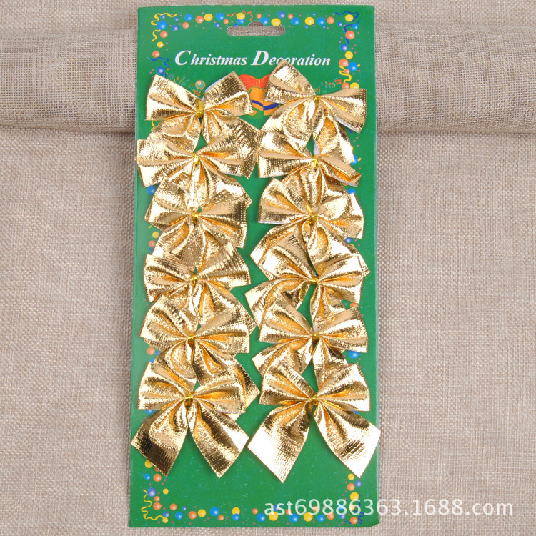 Bộ 12 nơ trang trí giáng sinh, trang trí cây thông noel
