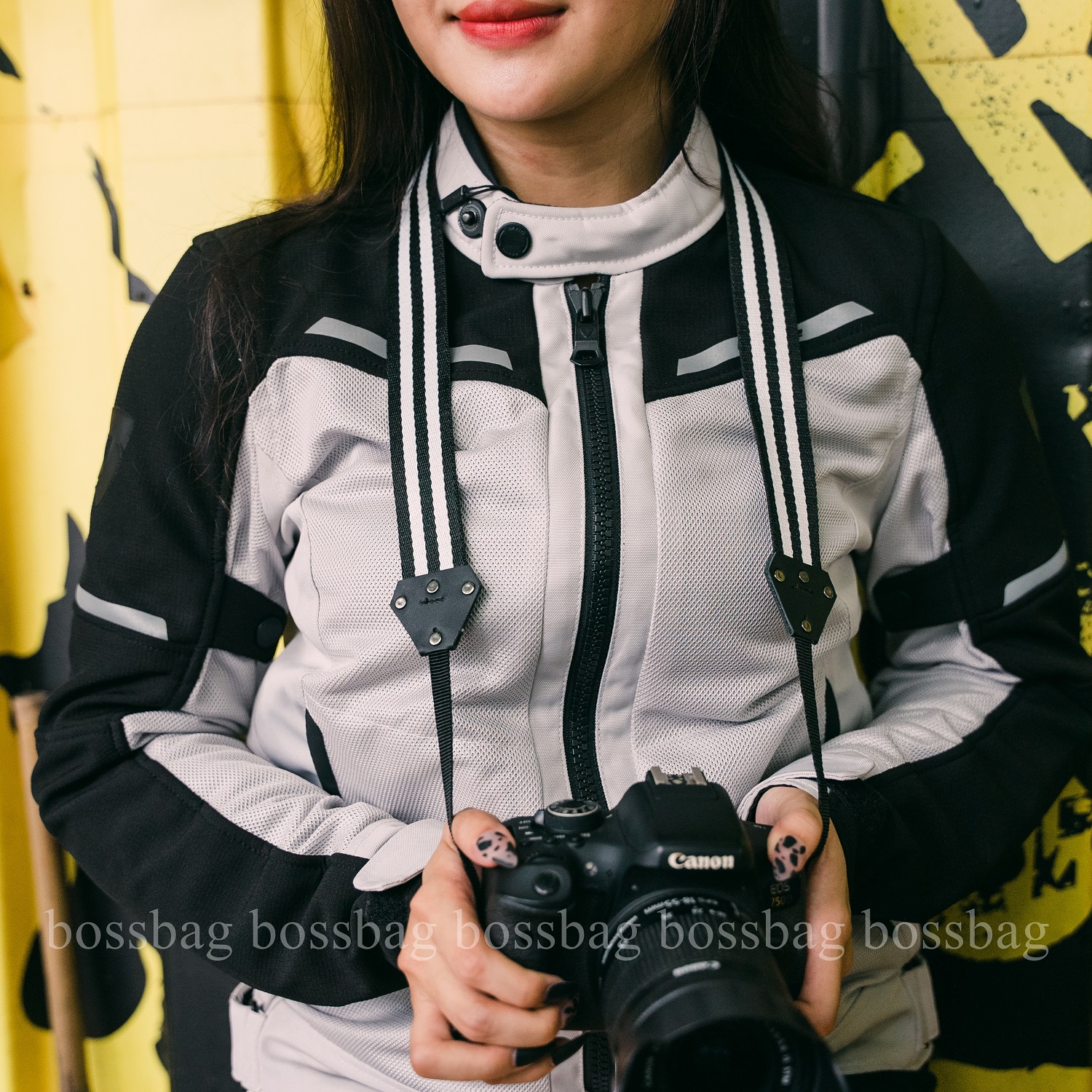 [Camera] Dây Đeo Máy Ảnh Classical Thổ Cẩm Hoa Văn Xanh