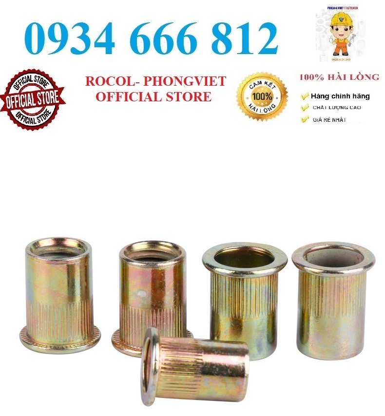 Combo 100c ốc tán rút M3 thép mạ