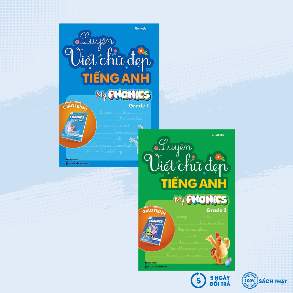 Sách - combo bộ 2 cuốn luyện viết chữ đẹp tiếng anh - my phonics grade - megabook - newshop