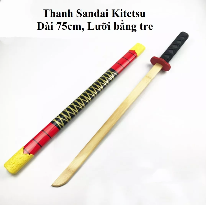 Mô Hình Kiếm Gỗ Zoro  kiếm nhật katana Dài 75cm ( lưỡi bằng gỗ )