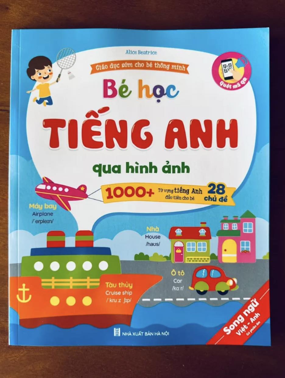 Sách - bé học tiếng anh qua hình ảnh - 1000+ từ vựng tiếng anh đầu tiên cho bé - quét mã qr nghe đọc