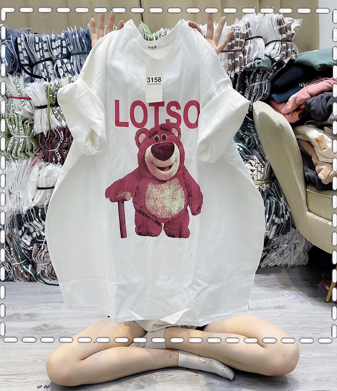 Áo Thun 3158 Form Rộng Gấu Lotso