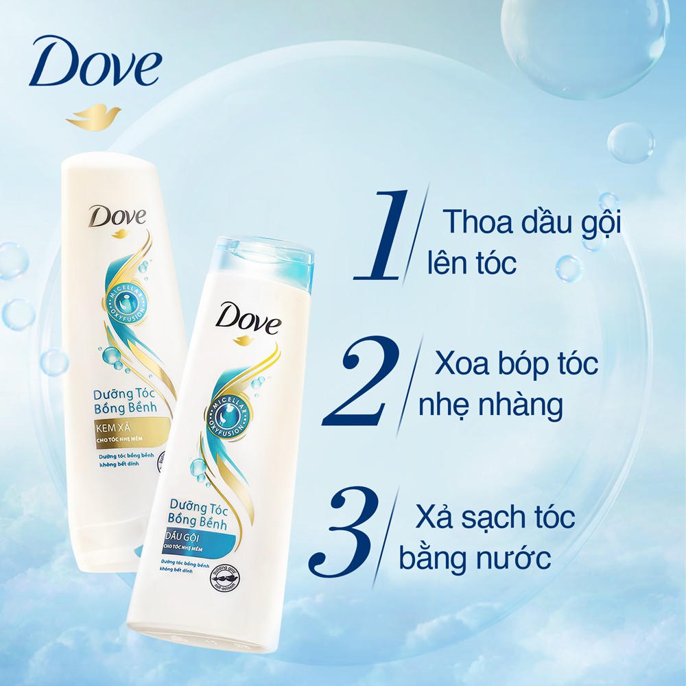 [HCM]Kem Xả Dove Dưỡng Tóc Bồng Bềnh 335g