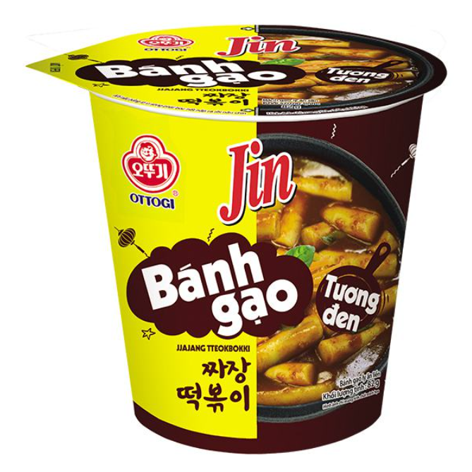 Bánh gạo tokbokki ottogi jin , ly 82g , vị cay / vị phô mai / vị tương đen.