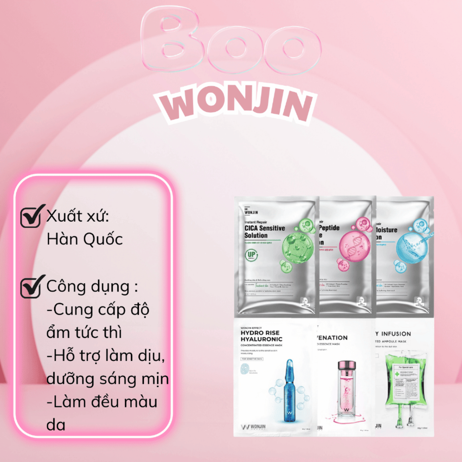 DR.WONJIN EFFECT Mặt Nạ Cao Cấp Hàn Quốc , Phục Hồi Cấp Ẩm - Lẻ 1 Miếng