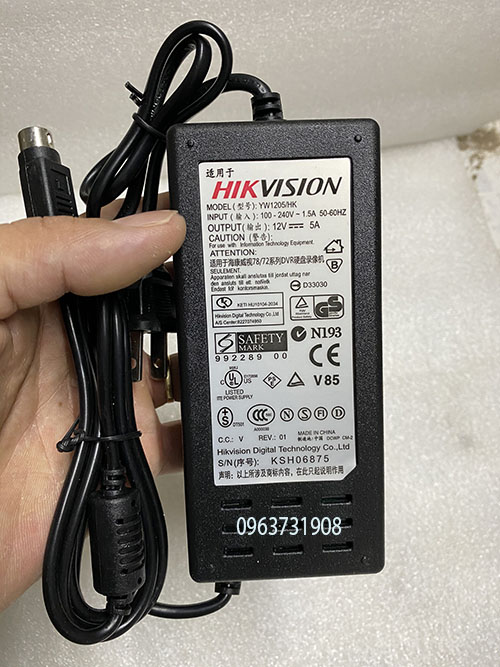 Nguồn đâu ghi camera HIKVISION 12V 5A