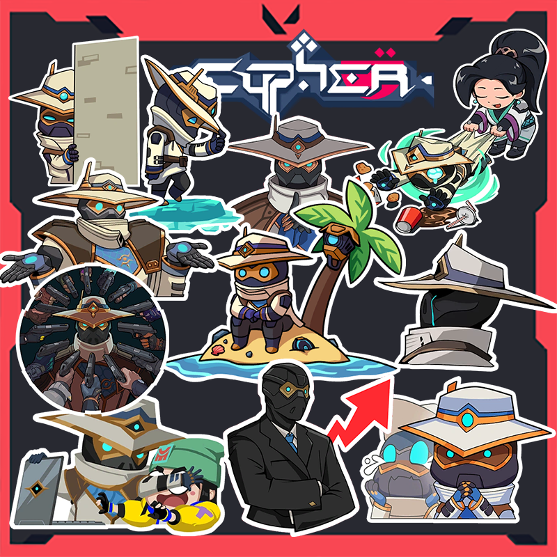 Sticker Valorant - Hình dán Agent Cypher(set 12 hình)