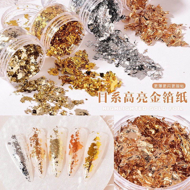 Giấy bạc nail , giấy nhún nail vàng bạc