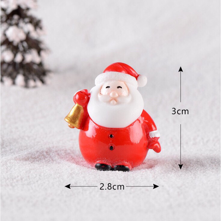 Mô hình Ông Già Noel, Tuần lộc trang trí tiểu cảnh, thủy sinh, terrarium, chậu cây cảnh, sen đá, bánh kem, xương rồng