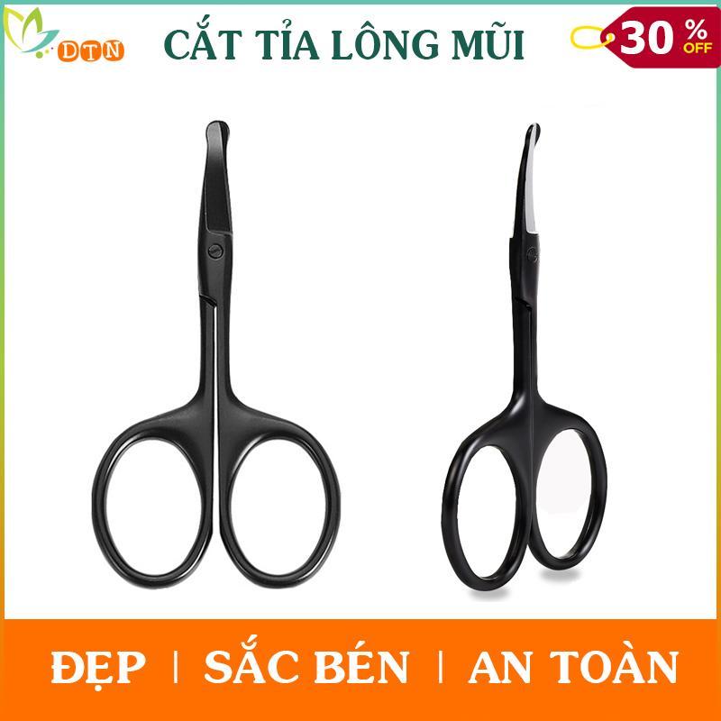 Kéo cắt tỉa lông mũi, làm từ thép titan cứng cáp độ bền cao cực sắc, đầu tròn an toàn, bóng đẹp (màu đen)