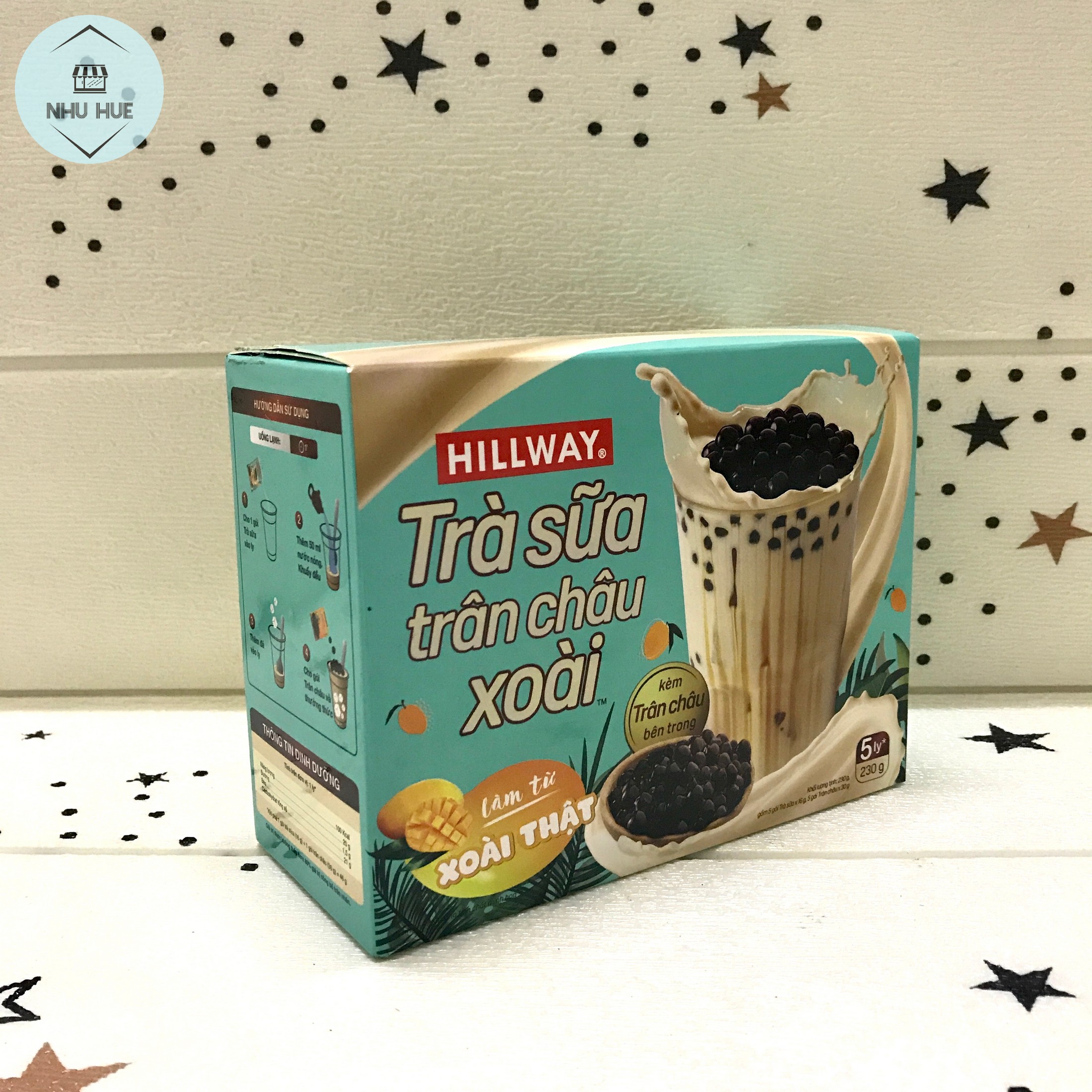 Trà sữa trân châu Hillway Xoài (hộp 5 set x 46g)