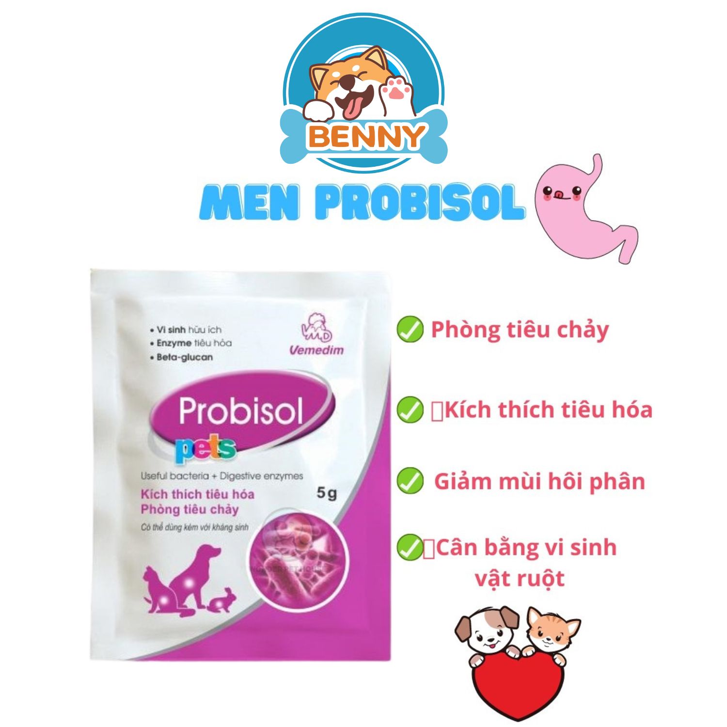 [CHÍNH HÃNG] Men Tiêu Hóa PROBISOL cho Chó Mèo gói 5Gr