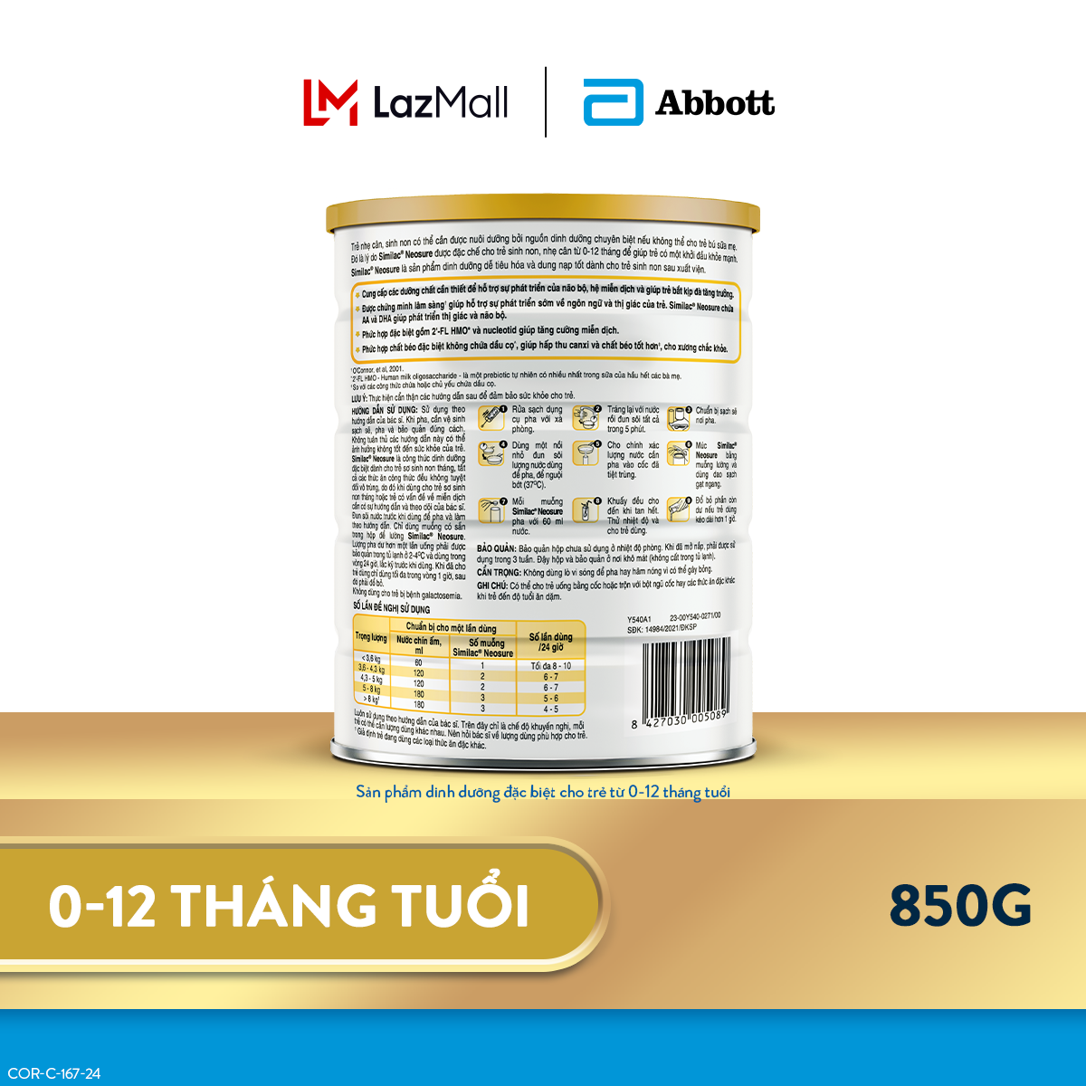 Lon Sữa bột Similac Neosure 850g