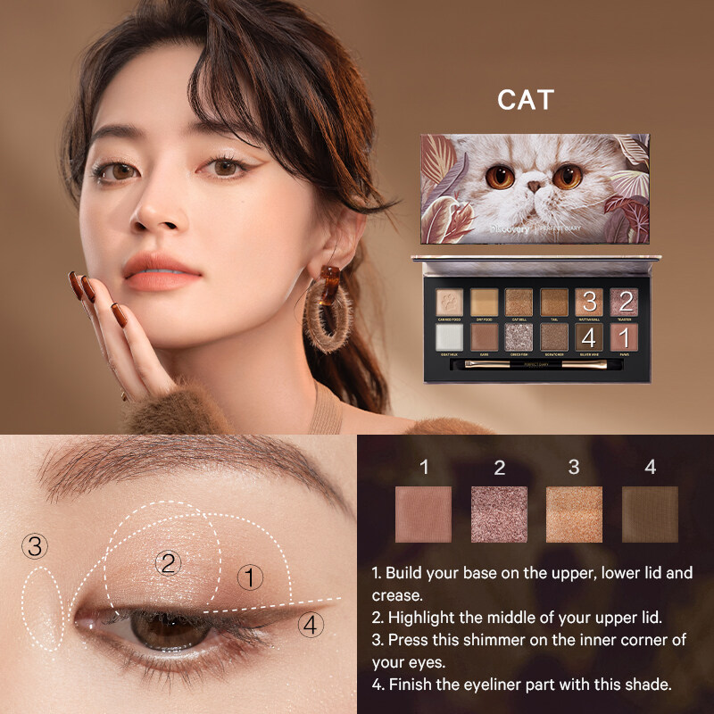 Perfect Diary Highly Sắc Tố Explorer Eyeshadow Palette Với Cọ Trang Điểm Shimmer Matte Eye Trang Điểm Không Thấm Nước Mỹ Phẩm 12 Màu