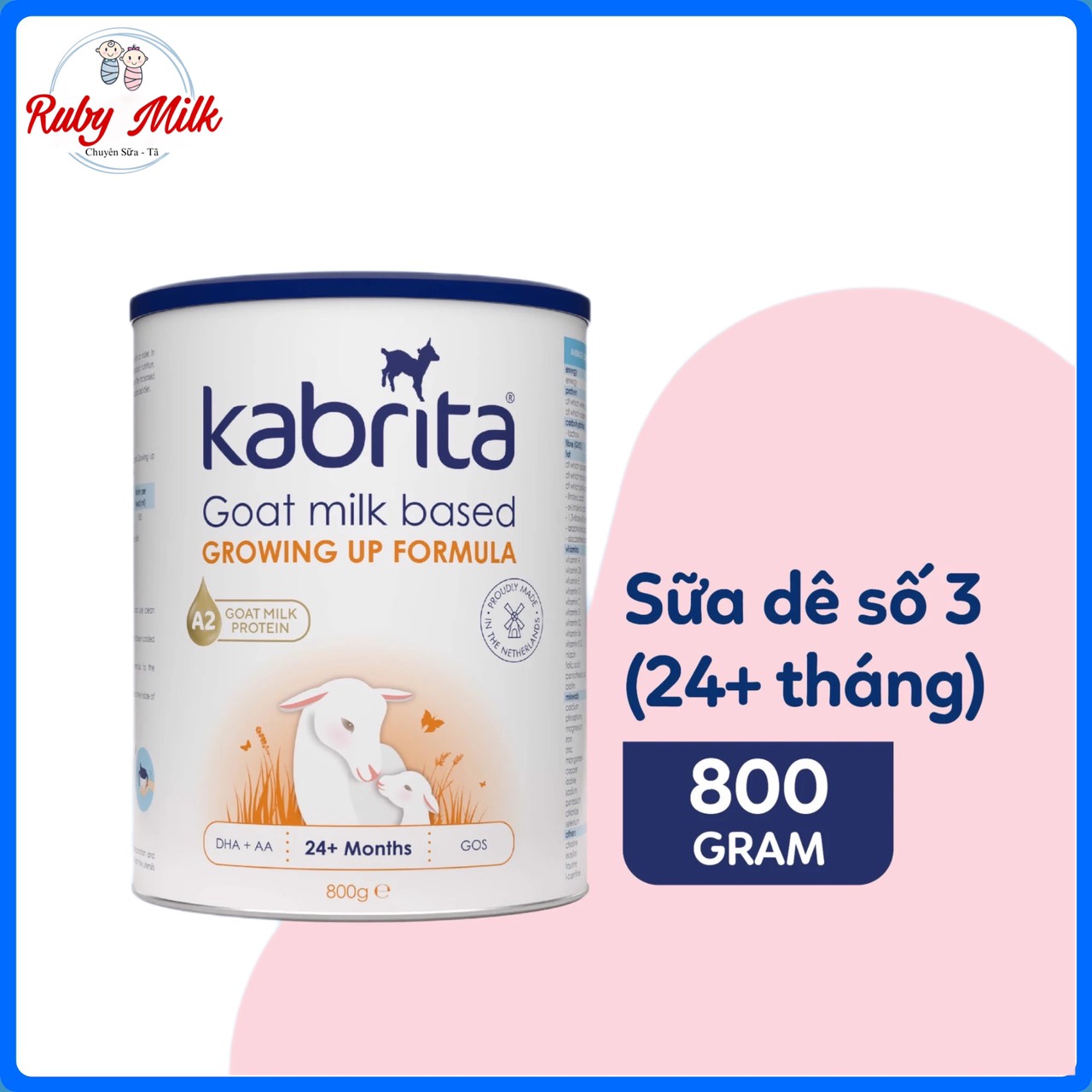 Sữa dê Kabrita số 3 Lon 800g (trên 24 tháng)