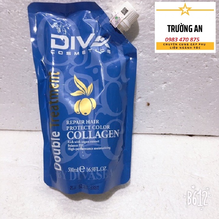 Diva - dầu hấp ủ dưỡng ẩm phục hồi siêu mềm mượt diva collagen 500ml -ta2013