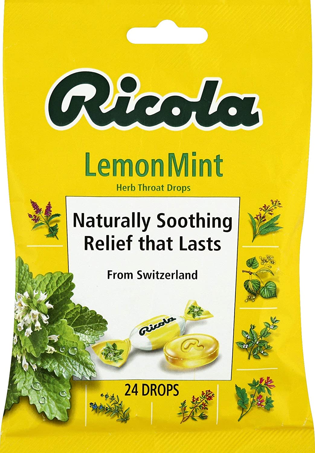 Kẹo ngậm không đường Ricola Lemon Mint của Thụy Sĩ 24viên