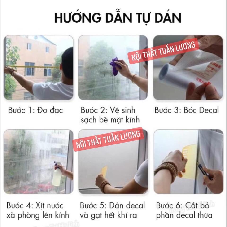 Decal dán kính lá xanh khổ 90cm