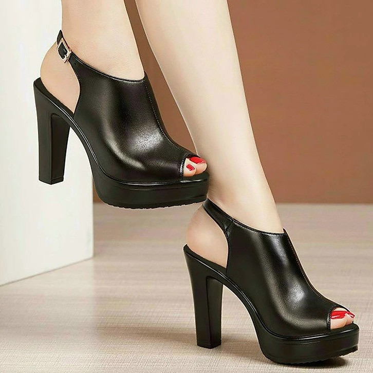 Giày sandan gót vuông 10 phân thời trang cao cấp