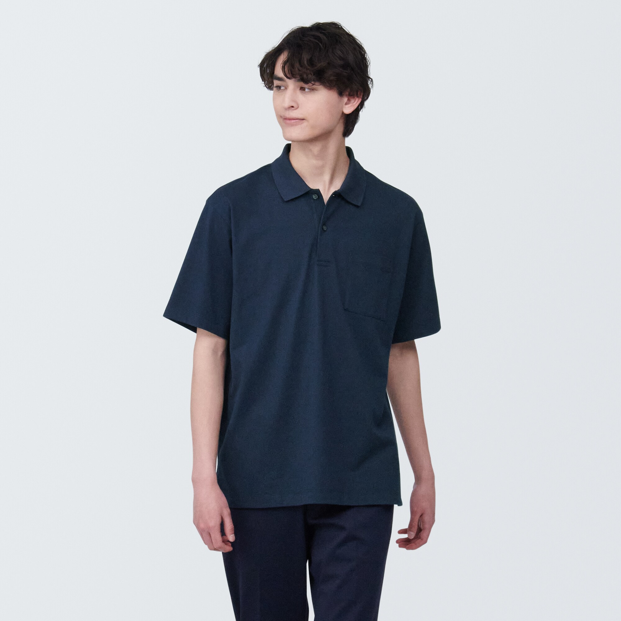 Áo Polo Vải Jersey Washed MUJI