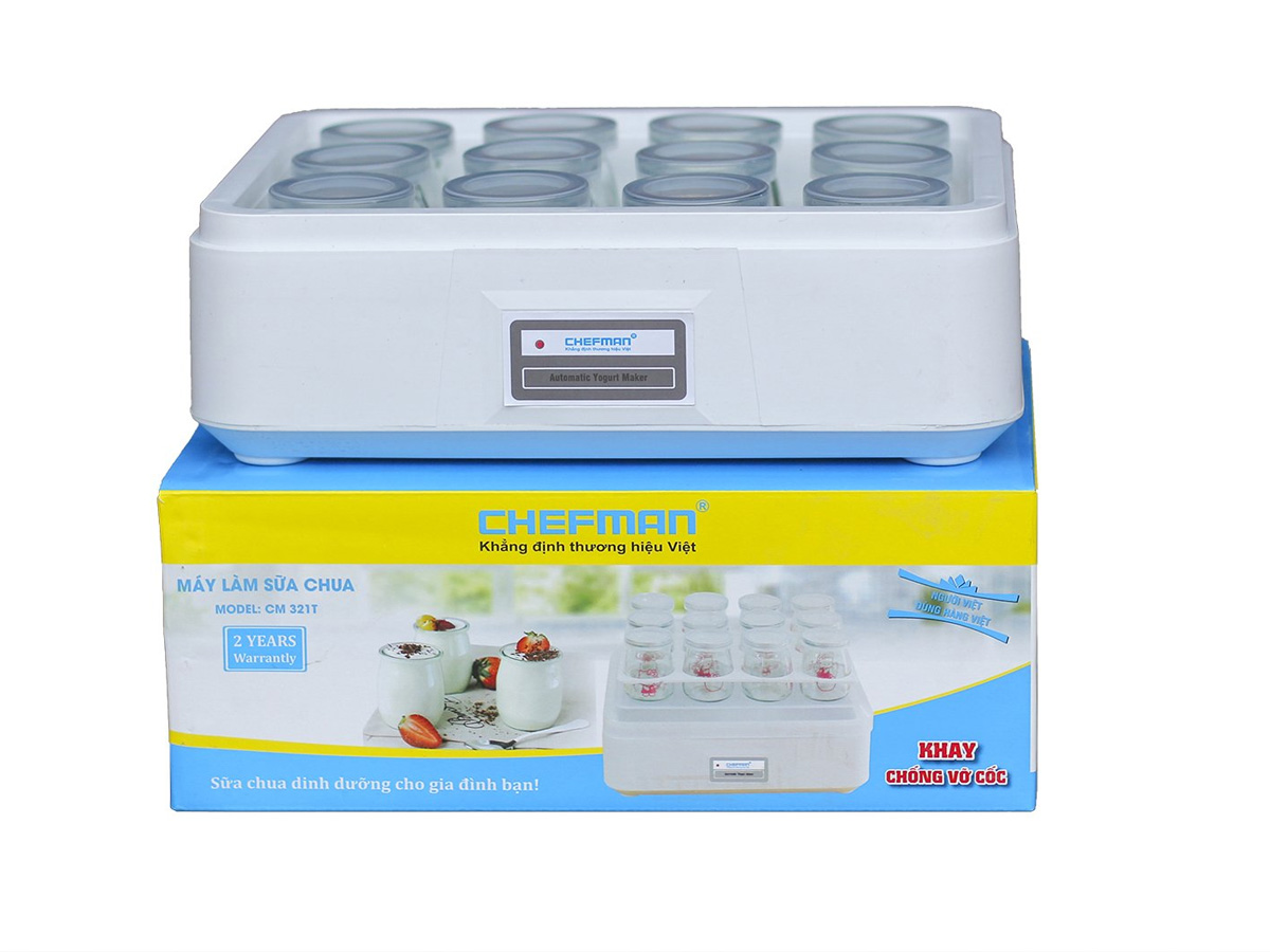 Máy Làm Sữa Chua Cốc Thủy Tinh Chefman.