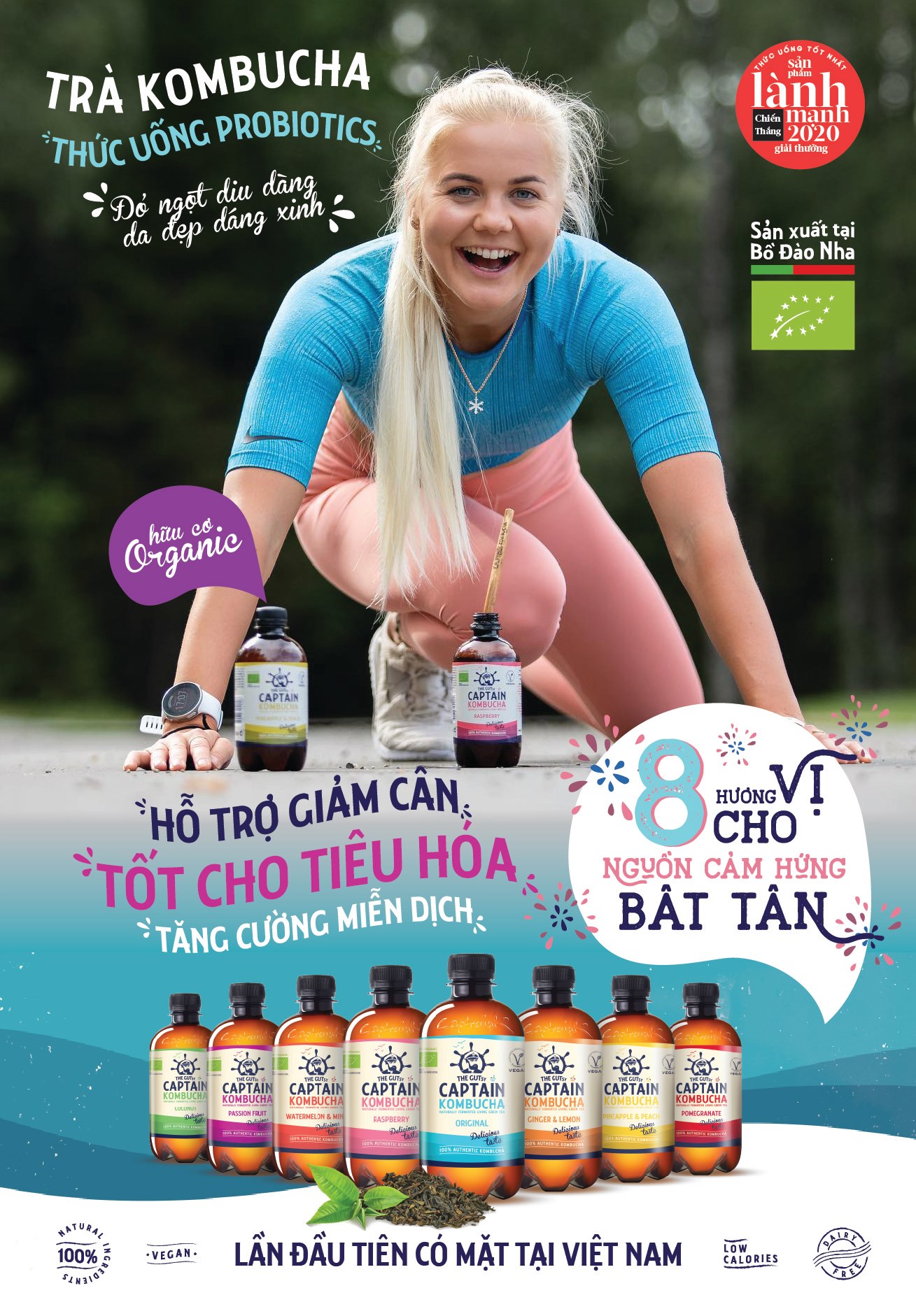 Trà Dưỡng Sinh KomBuCha hữu cơ Captain Kombucha