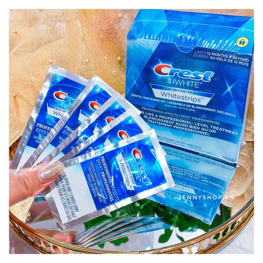 Miếng dán trắng răng Crest 3D White Professional Effects - Mỹ
