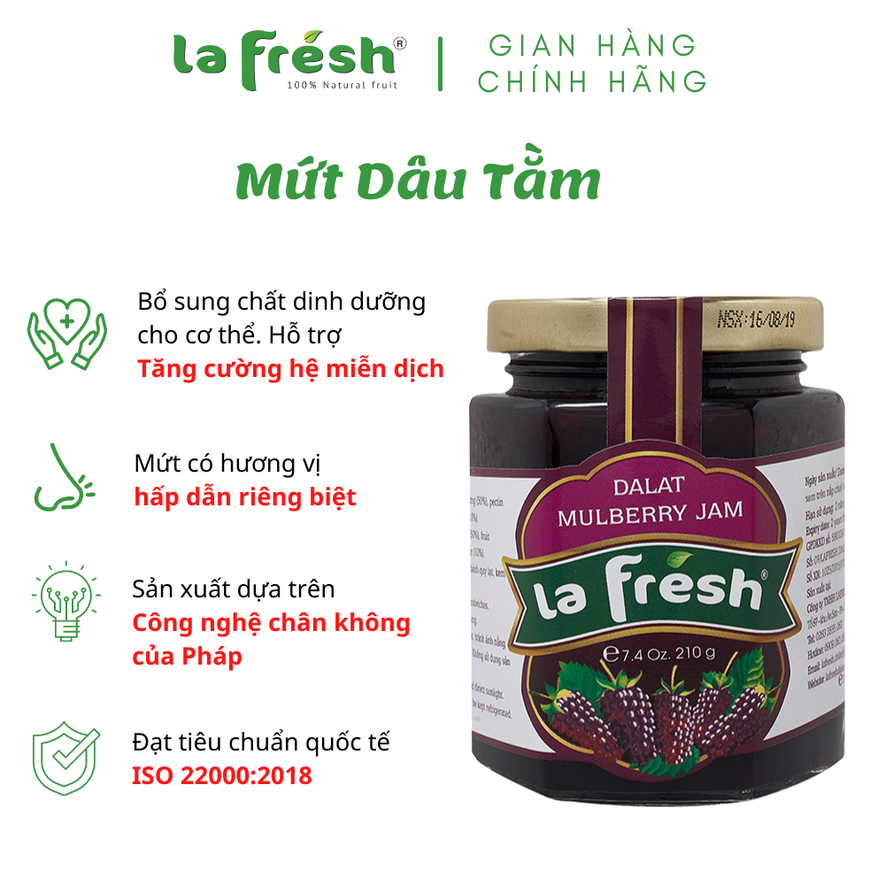 [HCM]Mứt Dâu Tằm LaFresh Đà Lạt 210g
