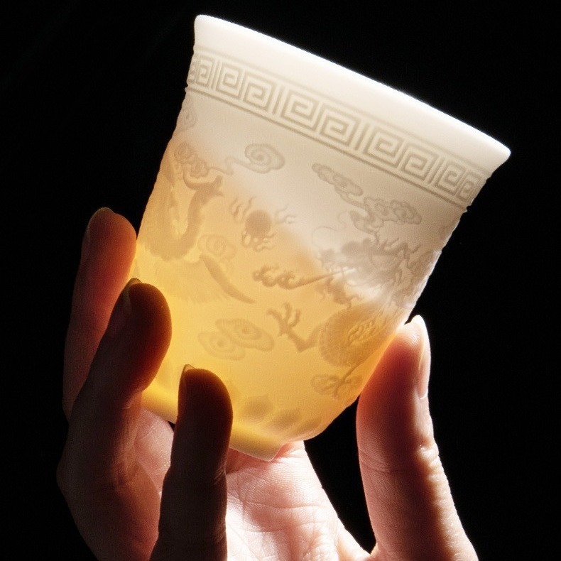 Chén Sứ Thấu Quang Dùng Thưởng Trà