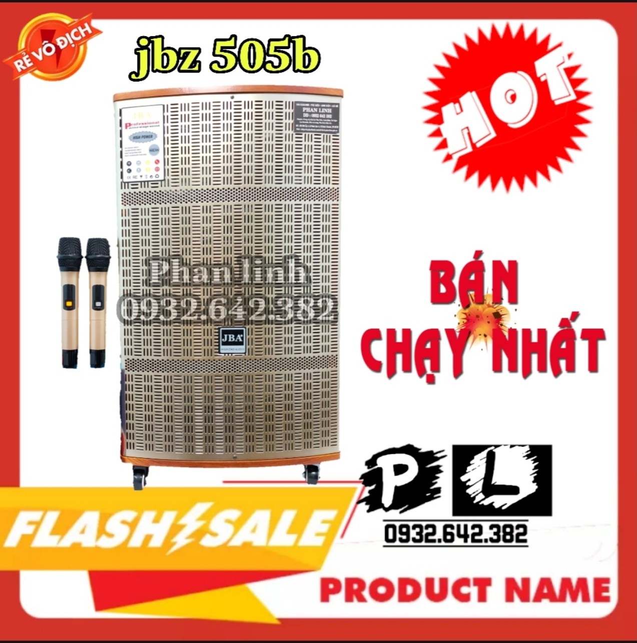 Loa kéo di động jba 505b bass 40cm
