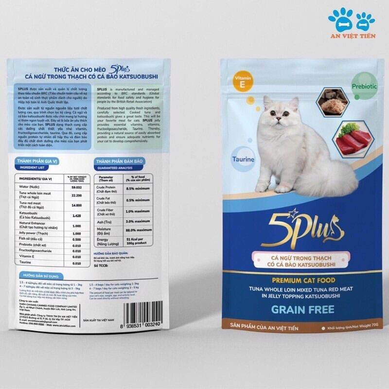 Pate 5Plus & 5plus Catchy 70g - Pate Cho Mèo