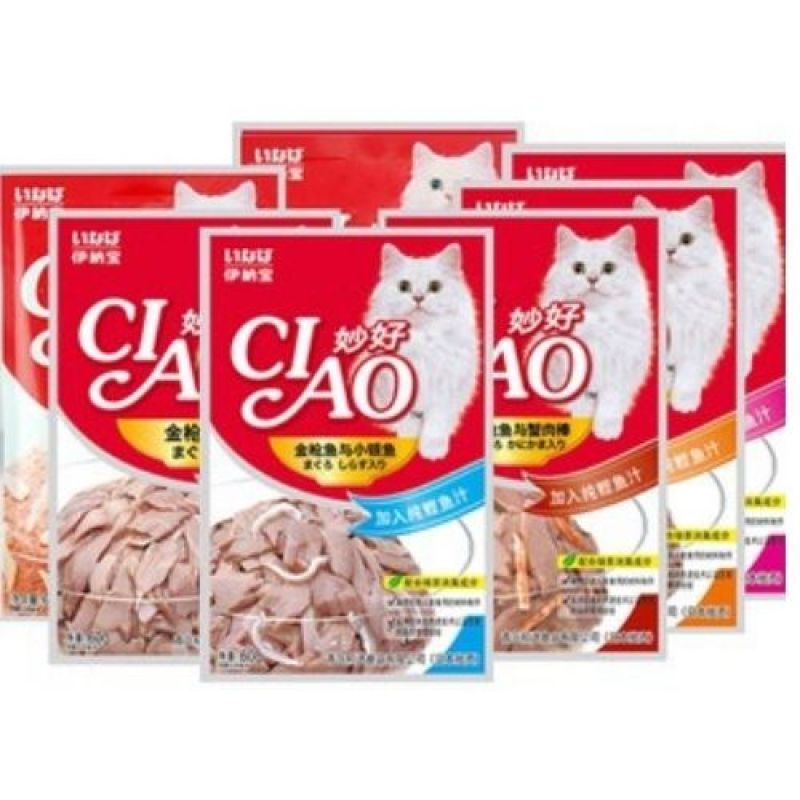 Pate CIAO cho mèo nhiều vị gói 60g bổ sung nhiều dưỡng chất cho mèo yêu của bạn - Noodle shop PTCIAO 60G