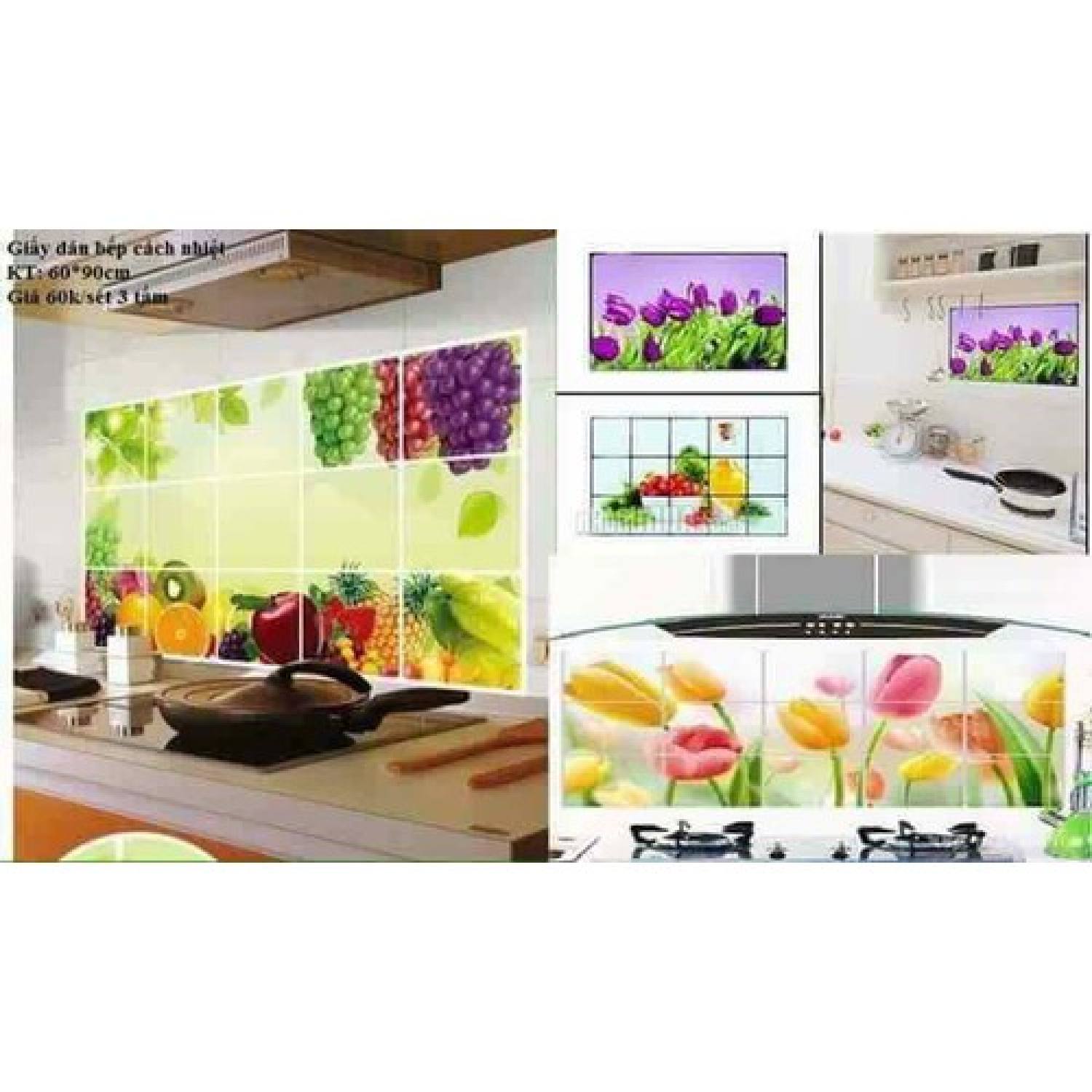 Tranh Dán Bếp Chống Dầu Mỡ kt45*75cm, 60*90cm ( Có Bán Sỉ )